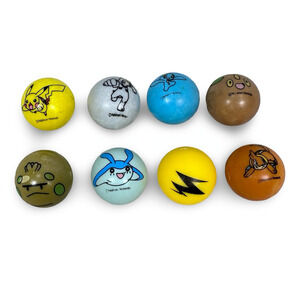 Pokemon Plastic Marbles 2007 Pikachu Mantyke Buizel Machop Collectible Lot of 8